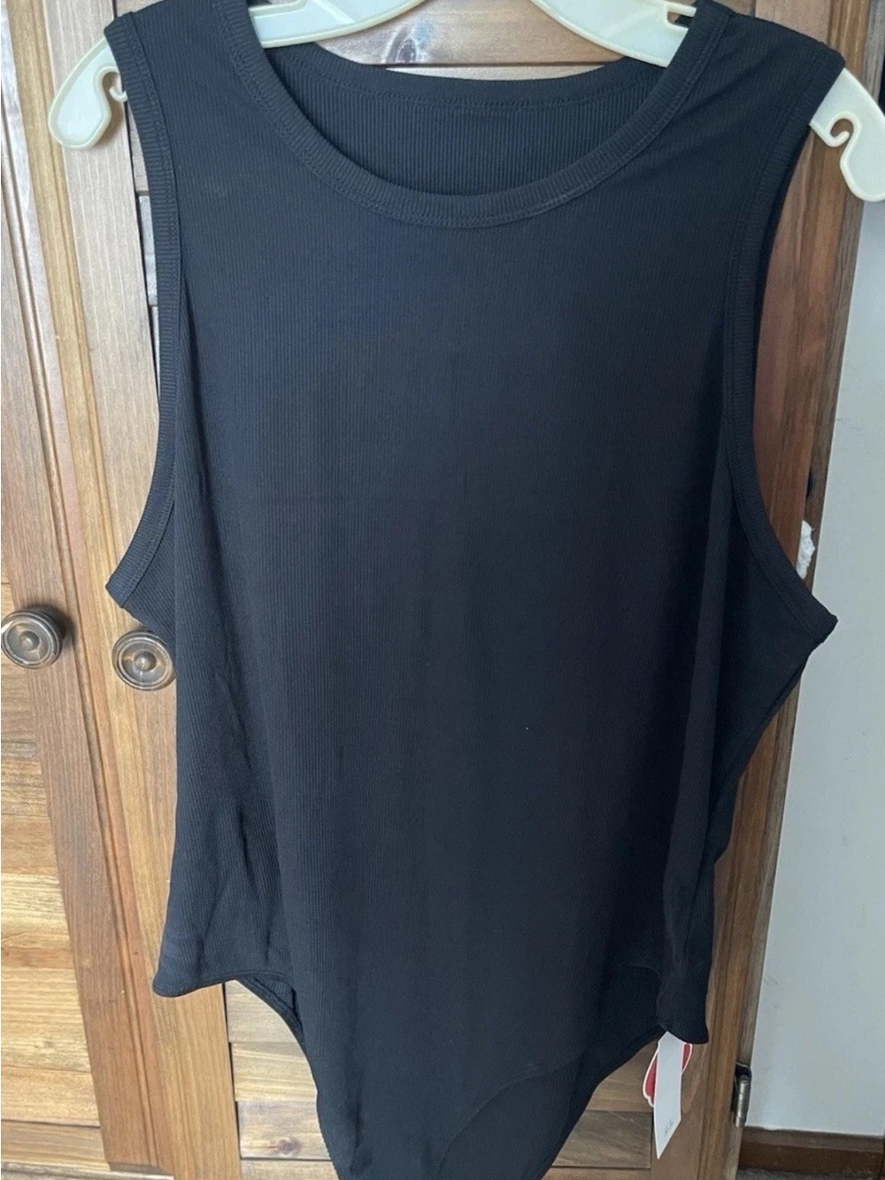 Cider Black Sleeveless Ribbed Bodysuit